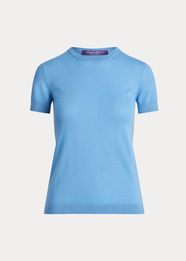 Sueter Ralph Lauren Mujer Azules - Cashmere Short-Sleeve - ISGMB7621